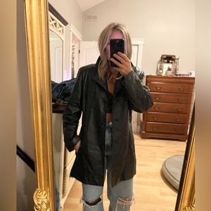 Real leather blazer jacket